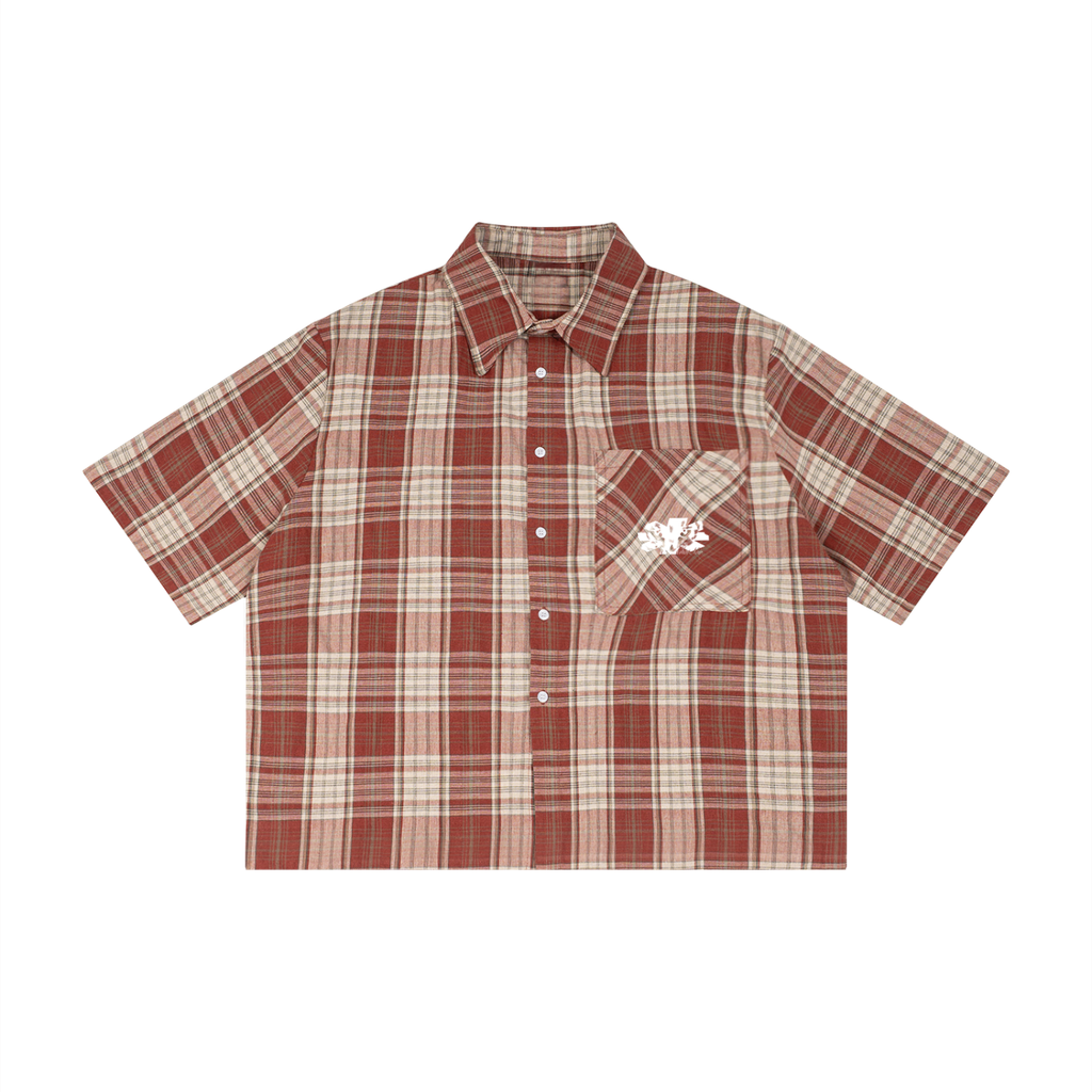 FLANELLE AMPLE (Rouge/Abricot)