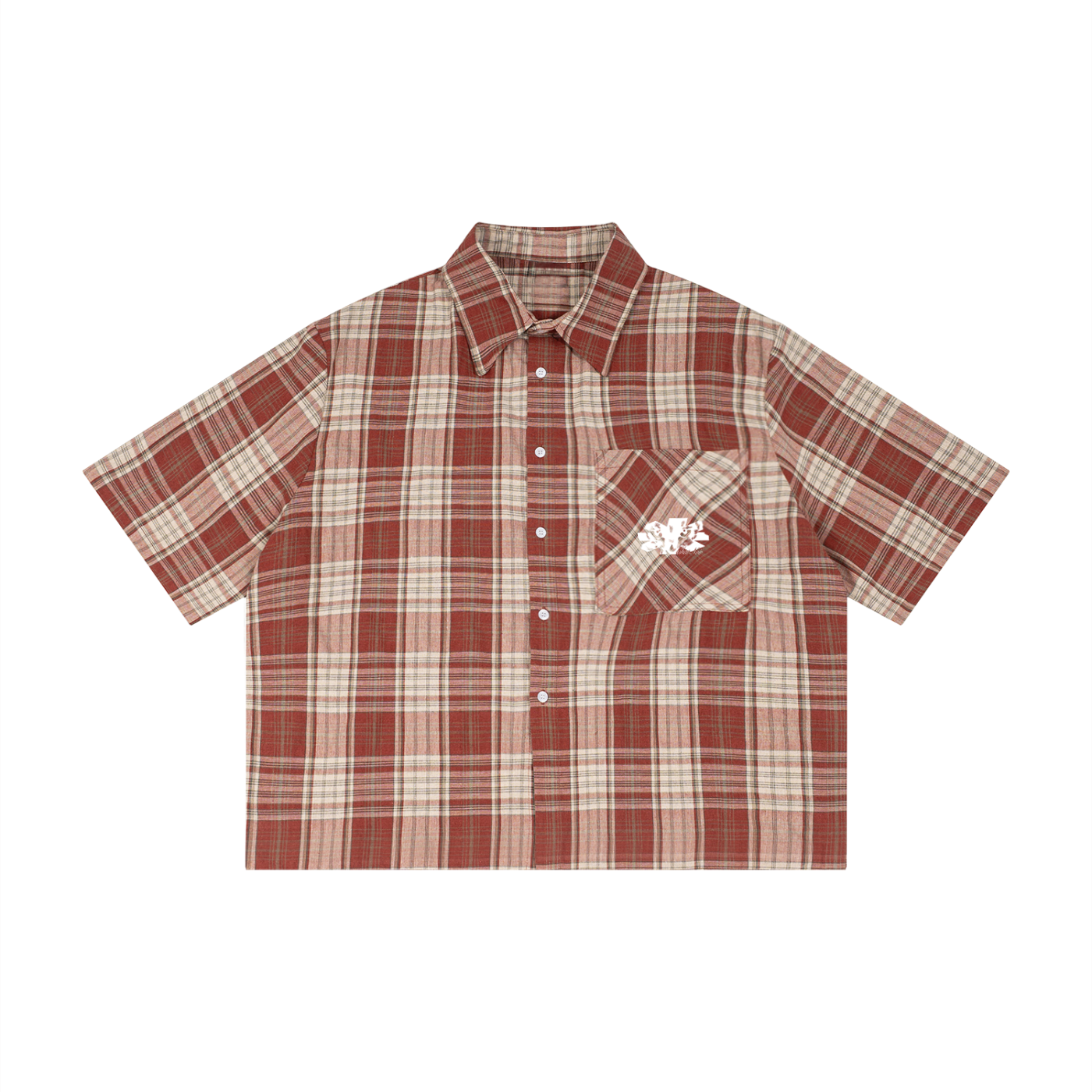 FLANELLE AMPLE (Rouge/Abricot)