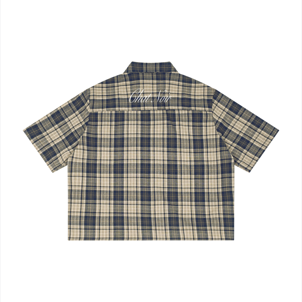 FLANELLE BOXY (Marine/Abricot)